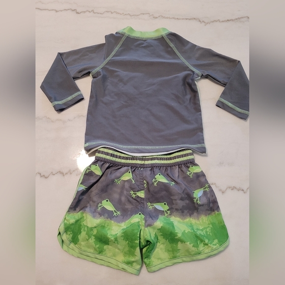 Star Wars Kids Rashguard Swim Set - Green and Gray Baby Yoda - Picture 7 of 12